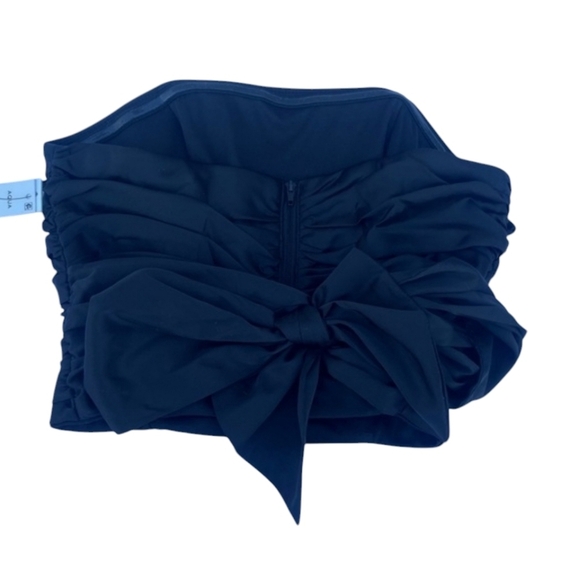 AQUA Black Strapless Ruched Tube Top - 100% Bloomingdale’s Exclusive small - Picture 2 of 11